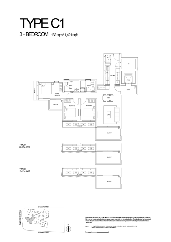 One-Bernam-3-Bedroom-Type-C1-1421sqft